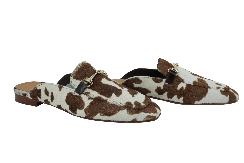 BOBBIES - MULES "EMY" BLANCS ET BRUNS