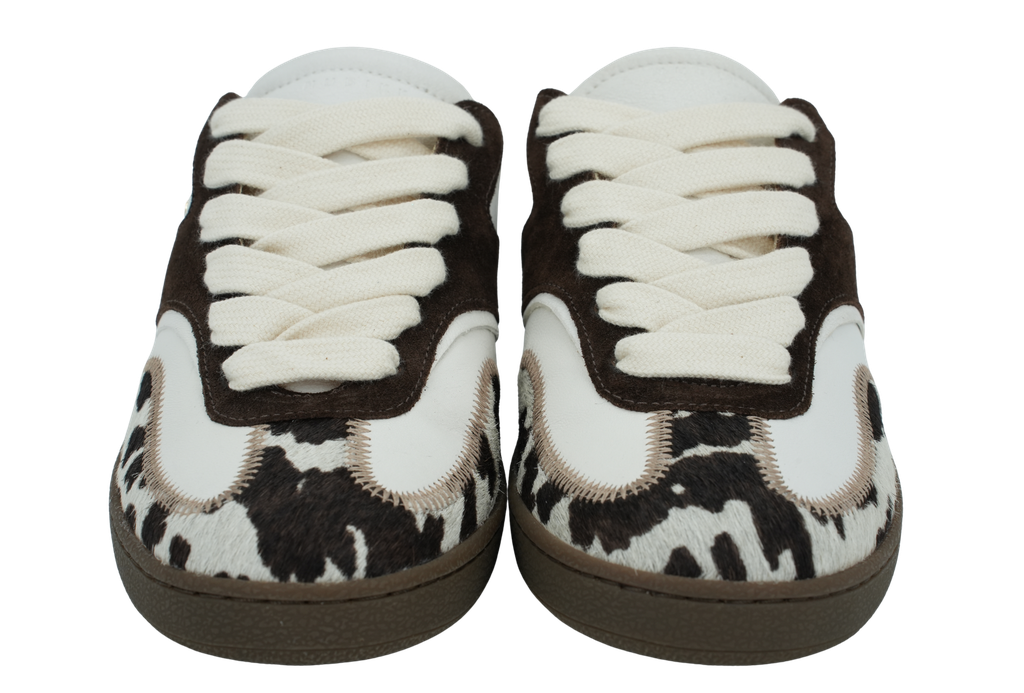 NUBIKK - BASKETS "RAY OWEN STUDS" BLANCHES ET MARRONS