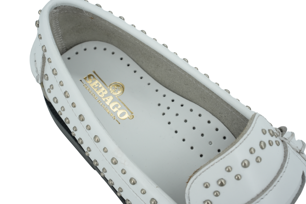 SEBAGO - MOCASSINS "DAN STUDS" BLANCS