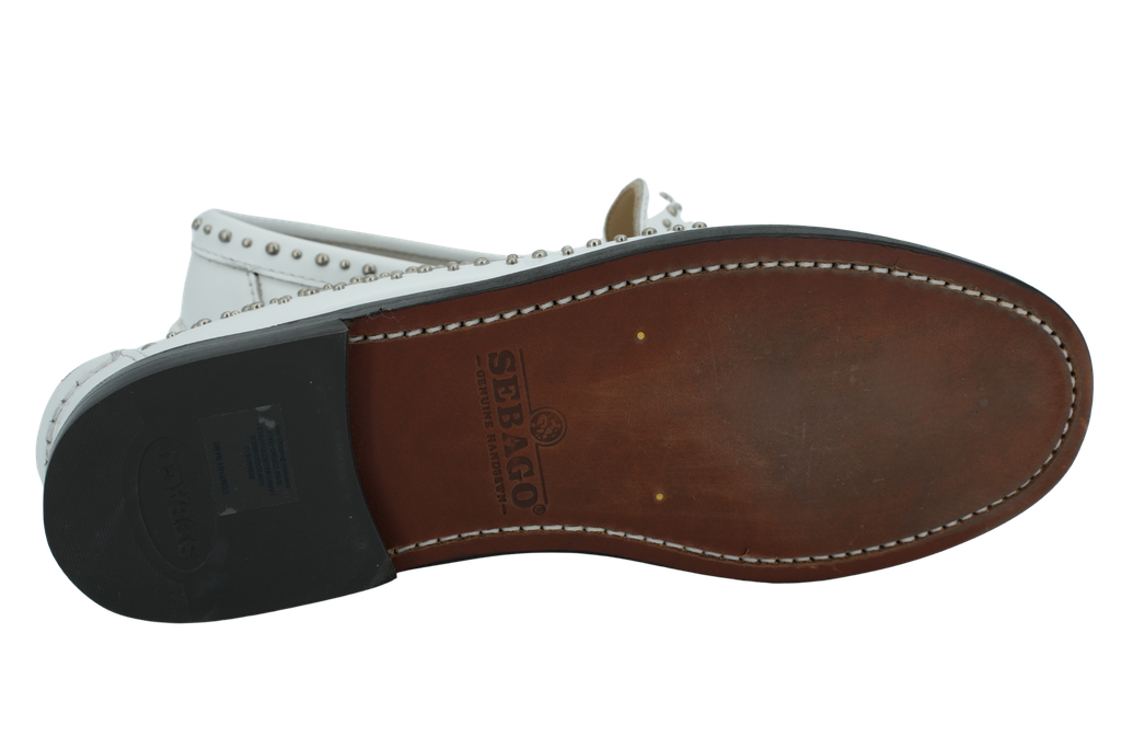 SEBAGO - MOCASSINS "DAN STUDS" BLANCS