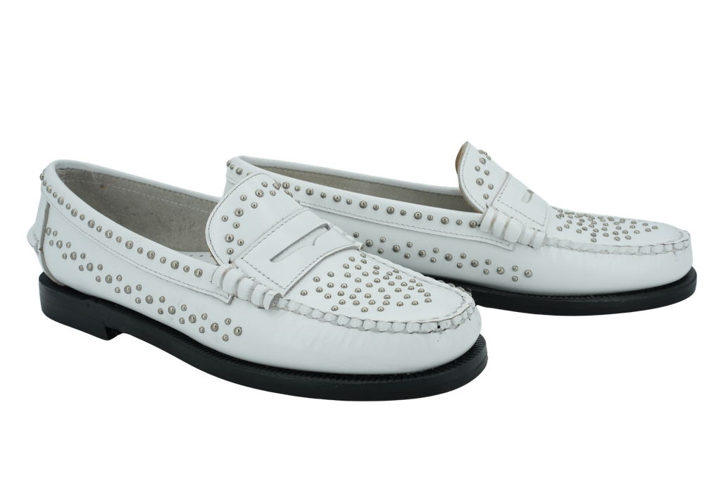 SEBAGO - MOCASSINS "DAN STUDS" BLANCS