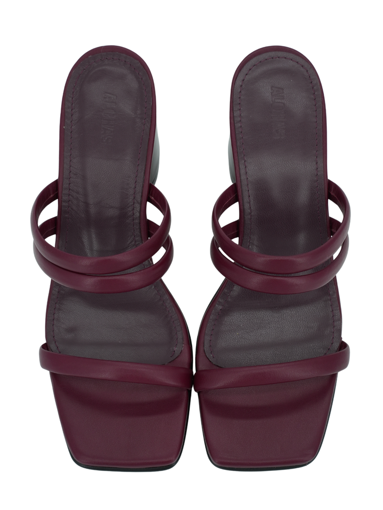 ALOHAS - SANDALES À TALONS "INDIANA" BORDEAUX