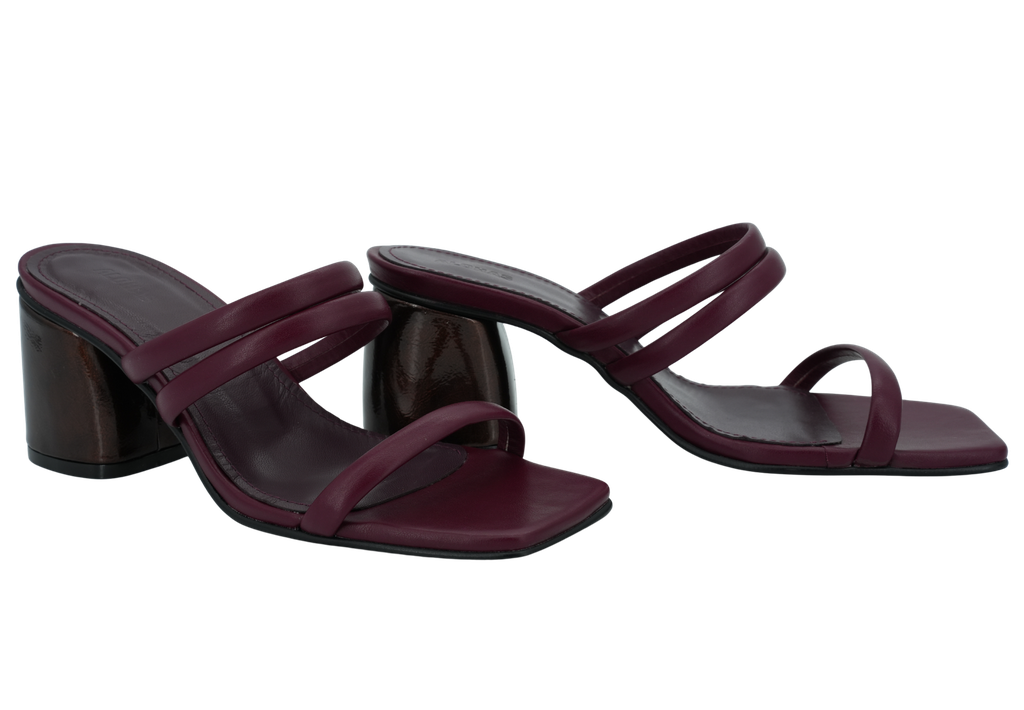 ALOHAS - SANDALES À TALONS "INDIANA" BORDEAUX