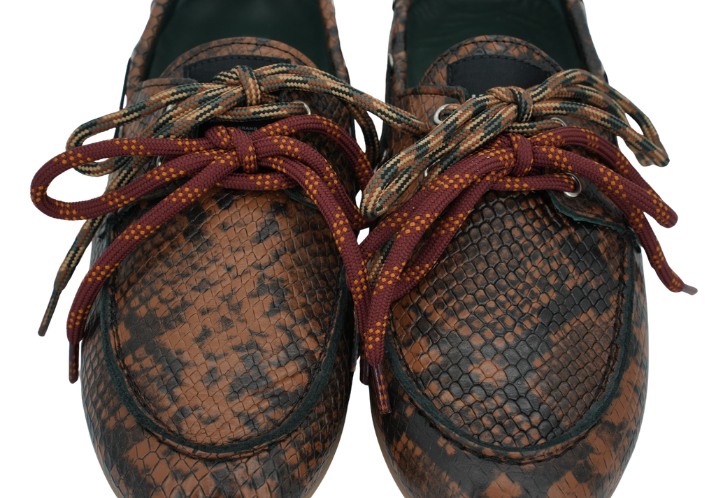 KIRRUNA - MOCASSINS "MOC 12" PYTHONS MARRONS