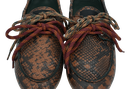 KIRRUNA - MOCASSINS "MOC 12" PYTHONS MARRONS
