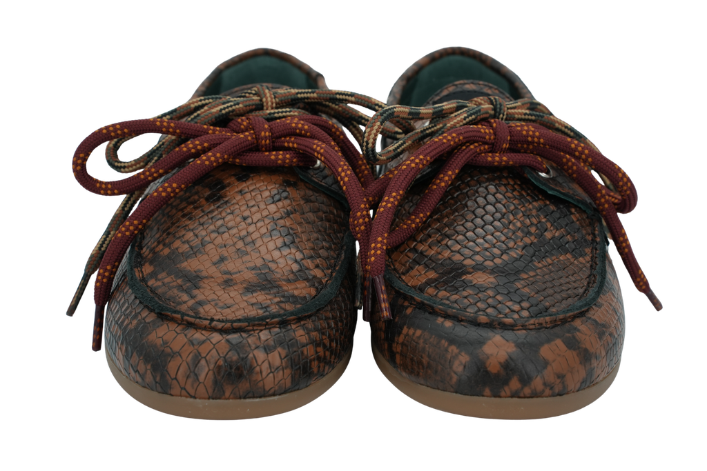 KIRRUNA - MOCASSINS "MOC 12" PYTHONS MARRONS