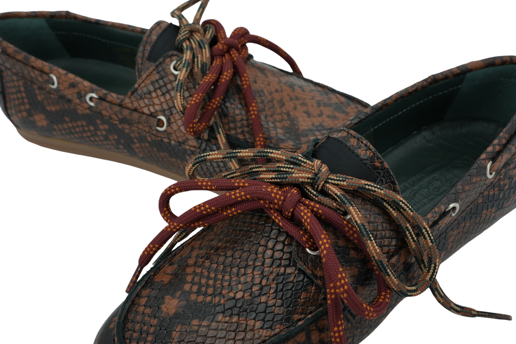 KIRRUNA - MOCASSINS "MOC 12" PYTHONS MARRONS