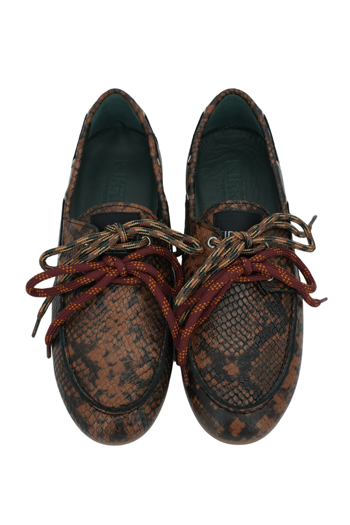 KIRRUNA - MOCASSINS "MOC 12" PYTHONS MARRONS