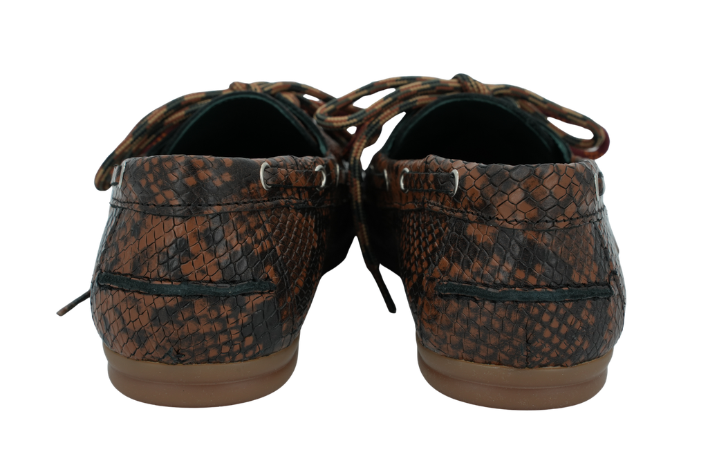 KIRRUNA - MOCASSINS "MOC 12" PYTHONS MARRONS