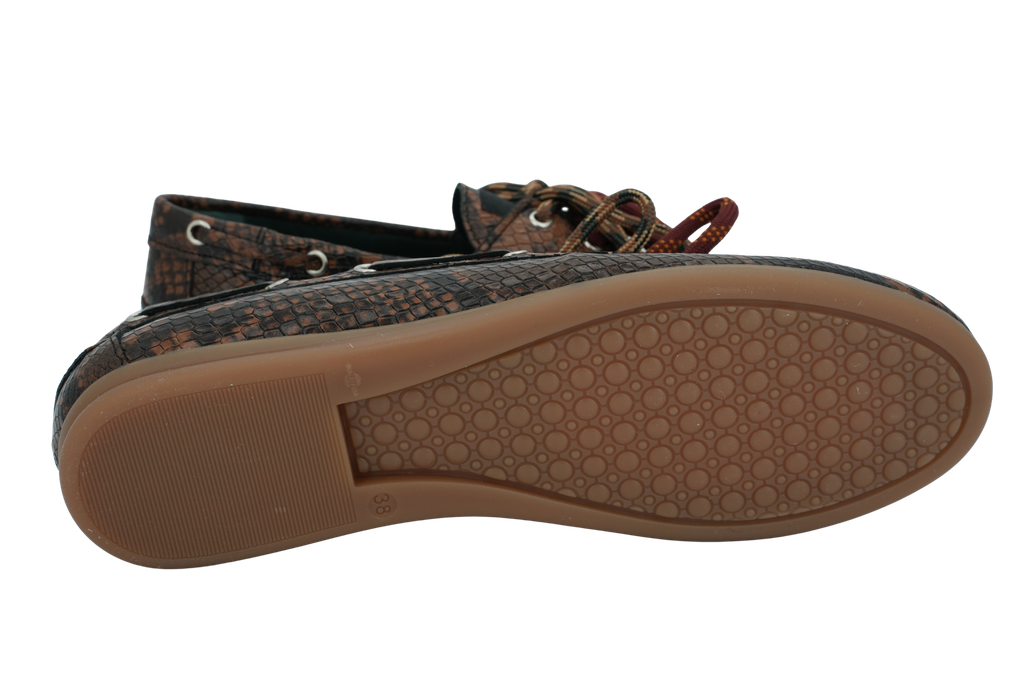 KIRRUNA - MOCASSINS "MOC 12" PYTHONS MARRONS
