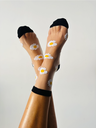 SOCKETTE - CHAUSSETTES "FLORA" TRANSPARENTES MARGUERITES