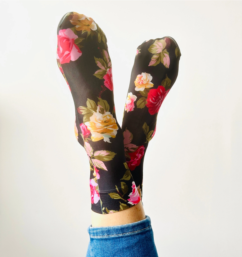 SOCKETTE - CHAUSSETTES "ROMY" À FLEURS
