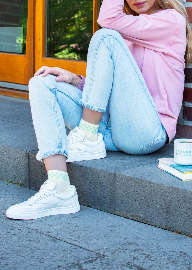 JCLAY - CHAUSSETTES COURTES "MINT CHECK"
