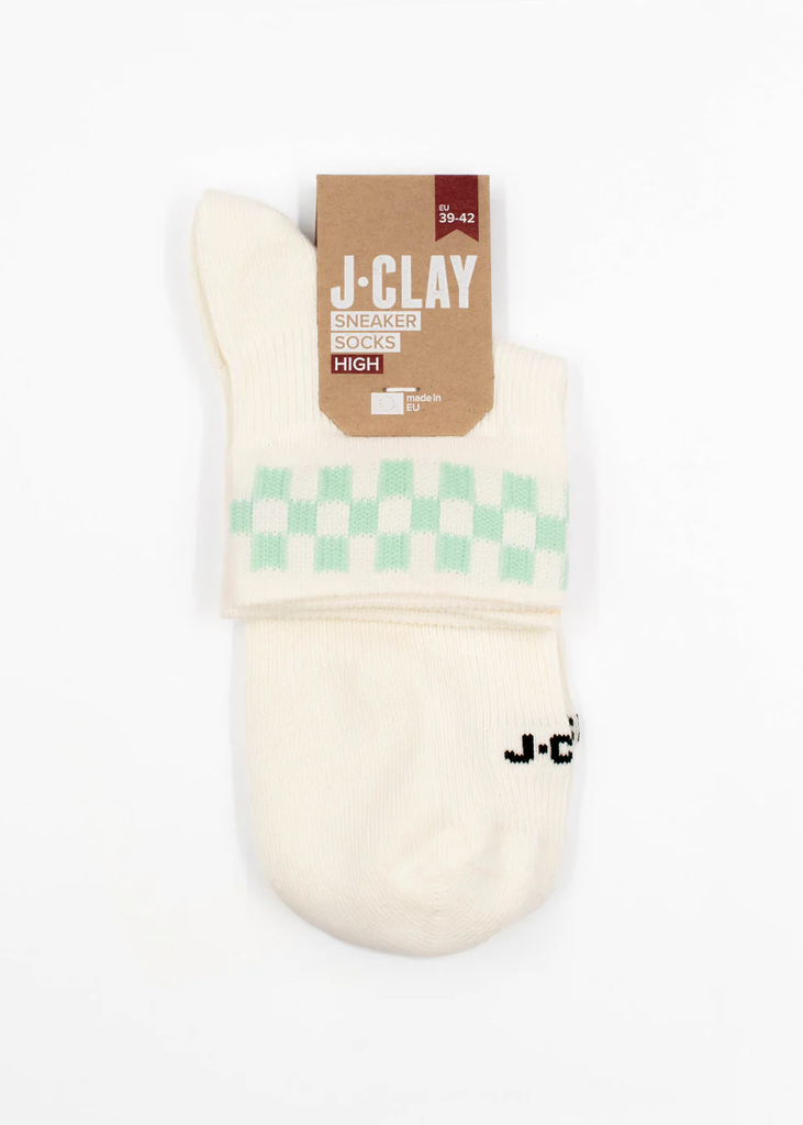 JCLAY - CHAUSSETTES COURTES "MINT CHECK"
