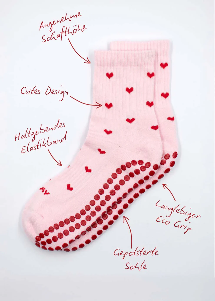 JCLAY - CHAUSSETTES GRIP "RED HEARTS"