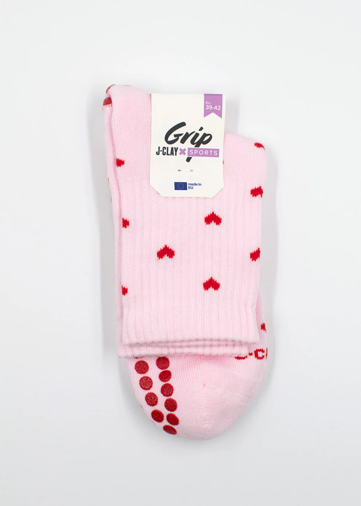 JCLAY - CHAUSSETTES GRIP "RED HEARTS"