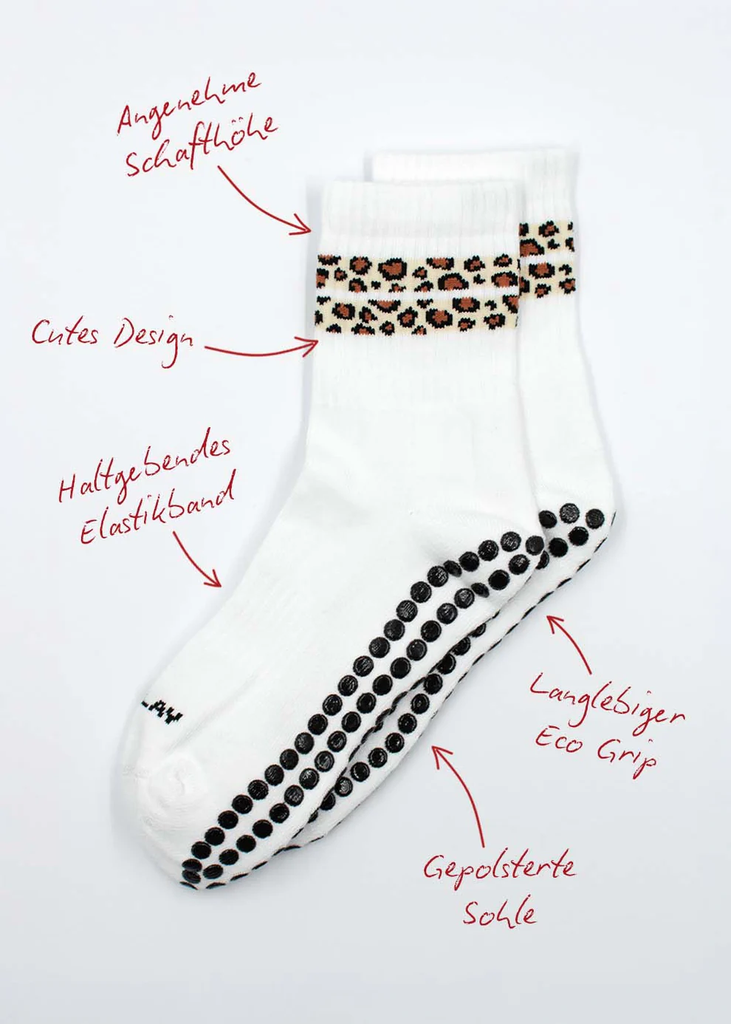 JCLAY - CHAUSSETTES GRIP "LEOPARD"