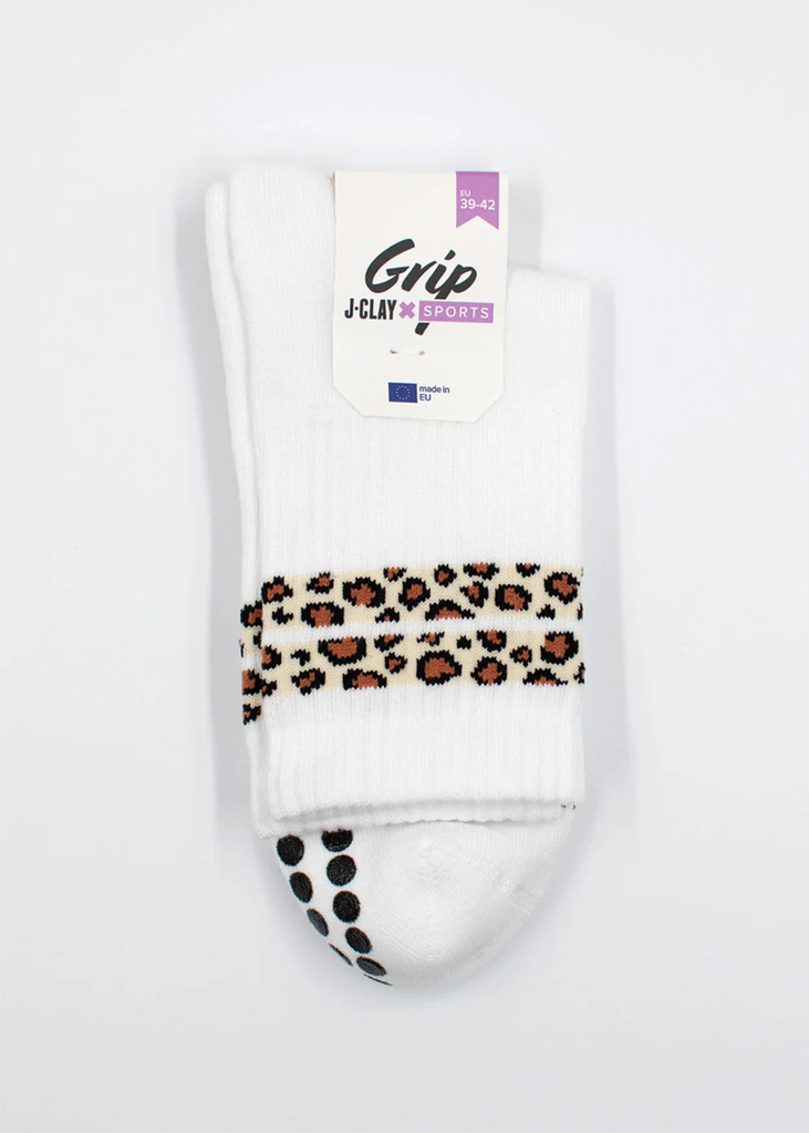 JCLAY - CHAUSSETTES GRIP "LEOPARD"