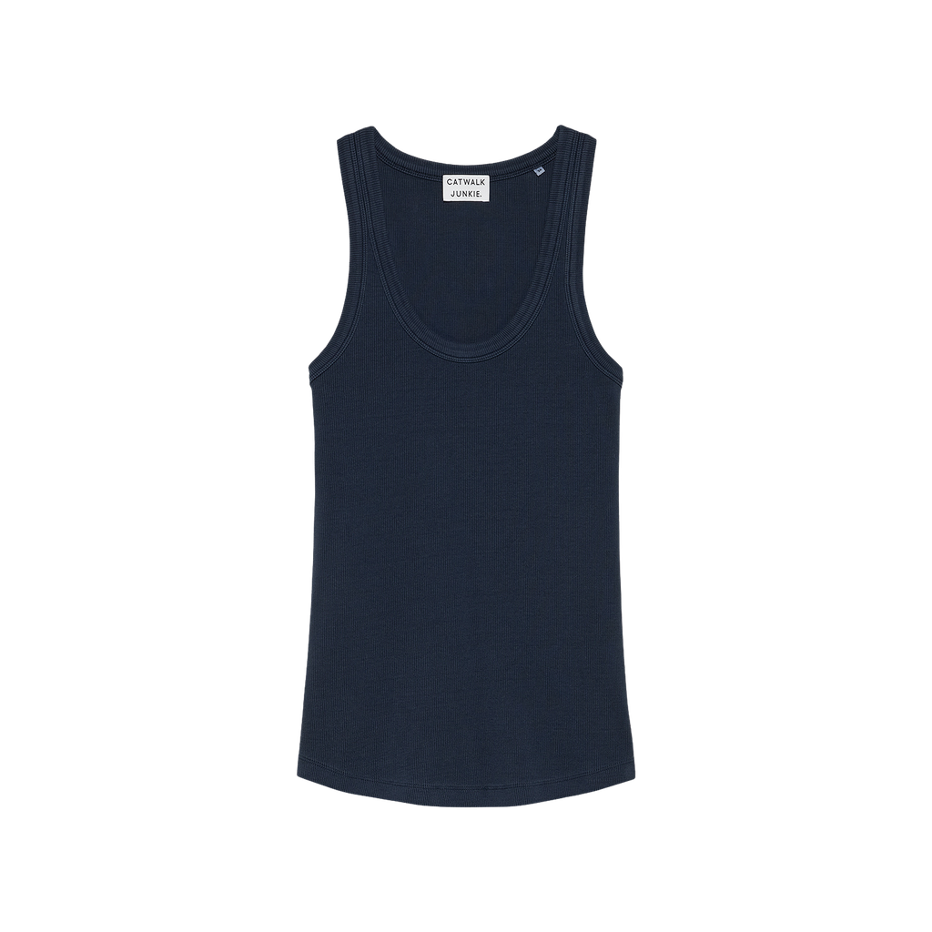 CATWALK JUNKIE - TOP BLEU MARINE COL ROND