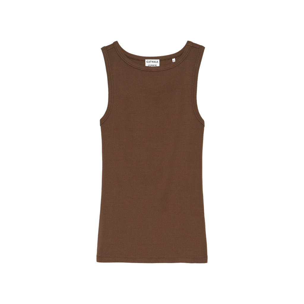 CATWALK JUNKIE - TOP MARRON COL ROND