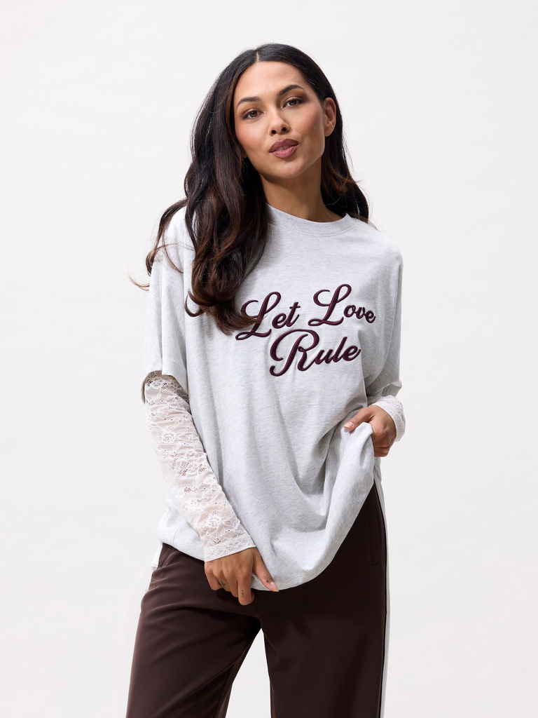 CATWALK JUNKIE - T-SHIRT LONGUES MANCHES EN DENTELLE BEIGE