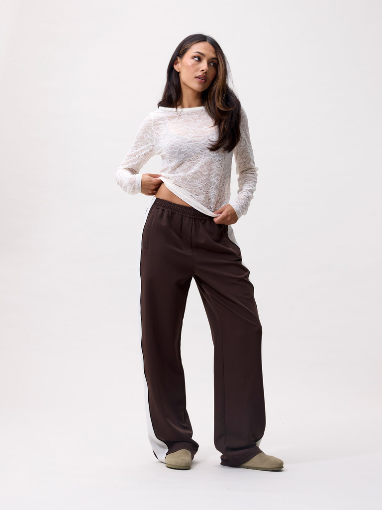CATWALK JUNKIE - T-SHIRT LONGUES MANCHES EN DENTELLE BEIGE
