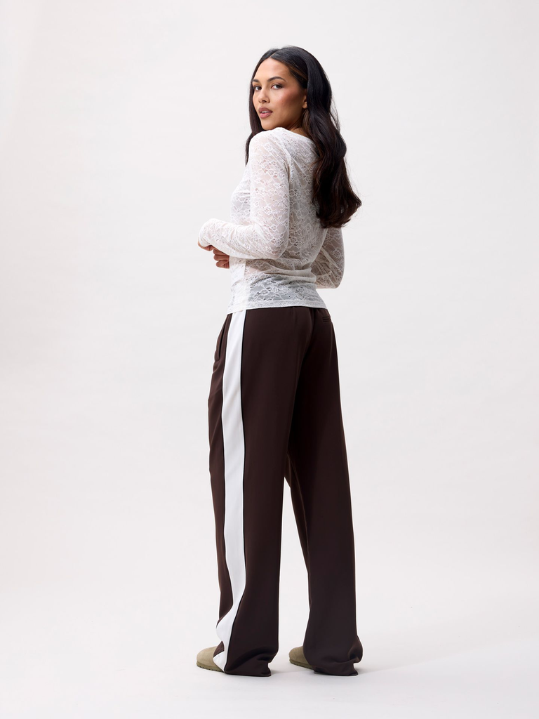CATWALK JUNKIE - T-SHIRT LONGUES MANCHES EN DENTELLE BEIGE