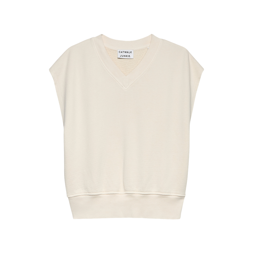 CATWALK JUNKIE - SWEAT BEIGE SANS MANCHES