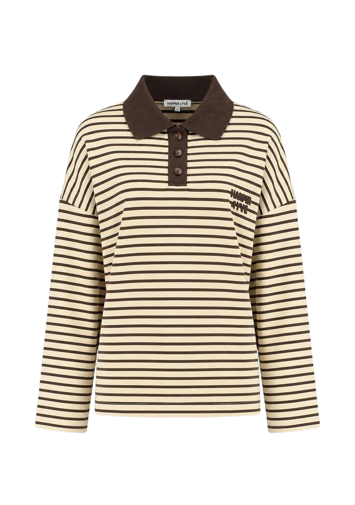 HARPER AND YVE - SWEAT "POLLIE" JAUNE ET MARRON