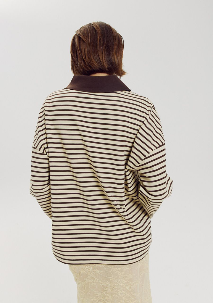 HARPER AND YVE - SWEAT "POLLIE" JAUNE ET MARRON