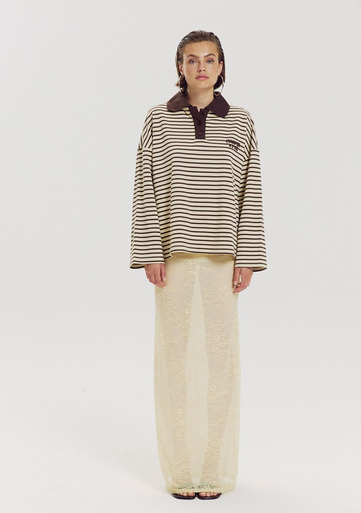HARPER AND YVE - SWEAT "POLLIE" JAUNE ET MARRON