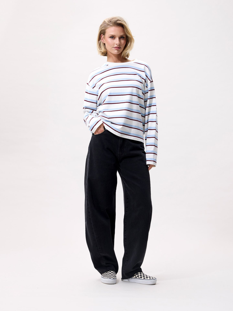 CATWALK JUNKIE - T-SHIRT LONGUE MANCHE BLANC LIGNÉ BLEU