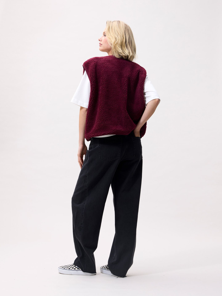 CATWALK JUNKIE - GILET TEDDY BORDEAUX