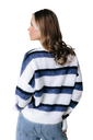 COLOURFUL REBEL - PULLOVER "OLIVIA" BLANC ET BLEU
