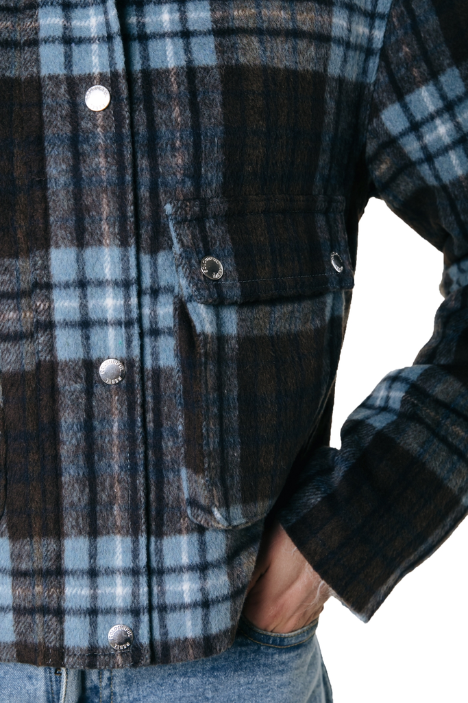 COLOURFUL REBEL - VESTE "MALOU" BLEUE ET MARRONS