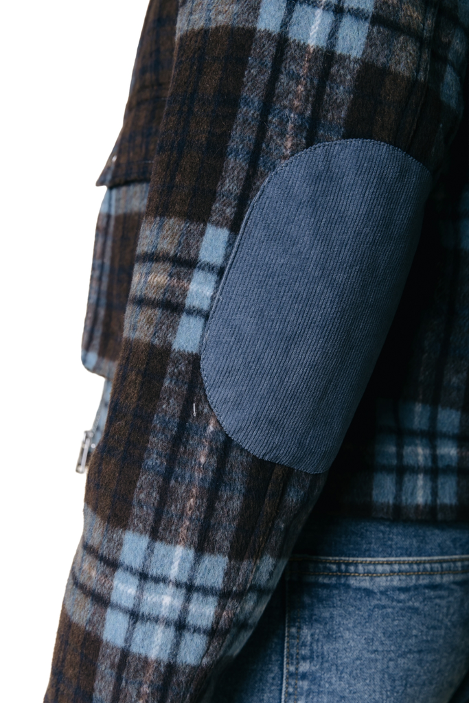 COLOURFUL REBEL - VESTE "MALOU" BLEUE ET MARRONS