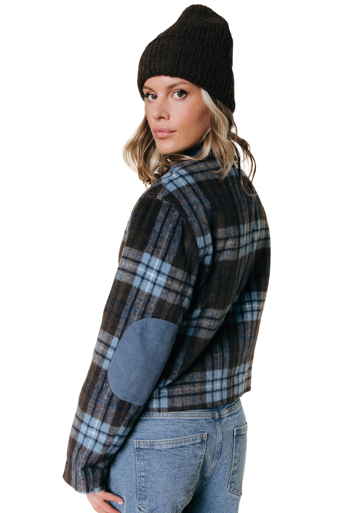 COLOURFUL REBEL - VESTE "MALOU" BLEUE ET MARRONS