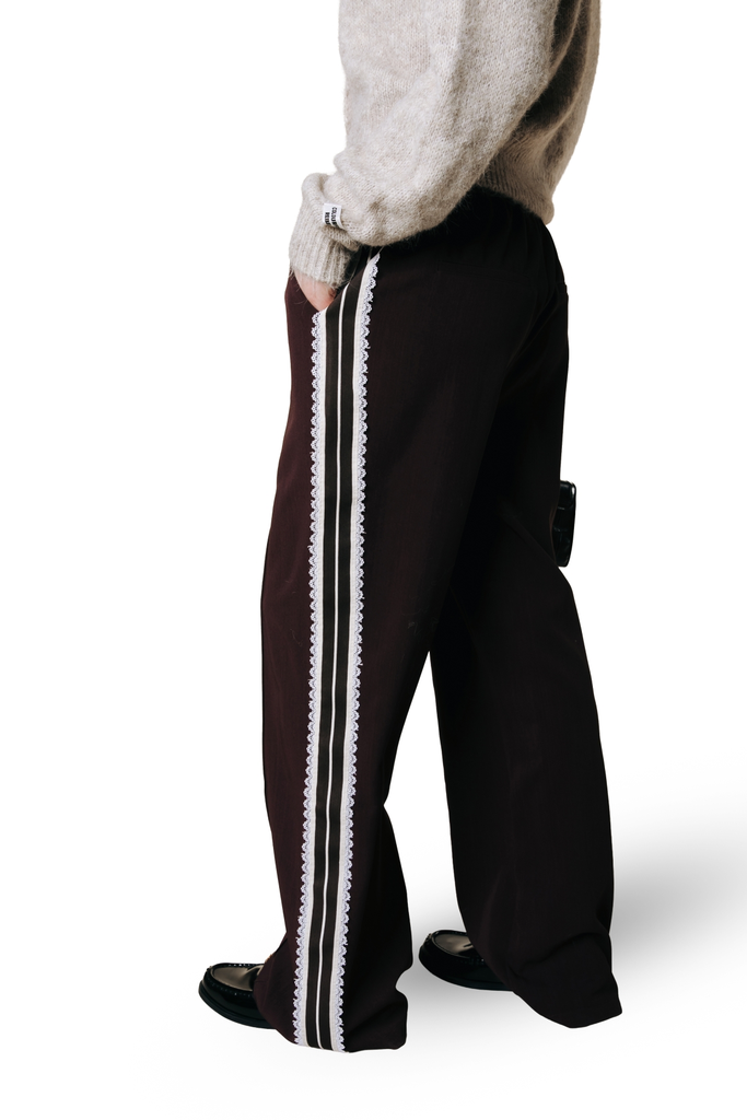 COLOURFUL REBEL - PANTALON "TIBBY" BORDEAUX