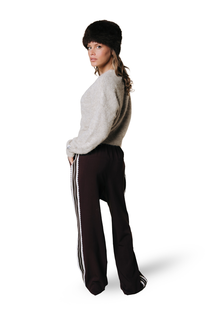 COLOURFUL REBEL - PANTALON "TIBBY" BORDEAUX