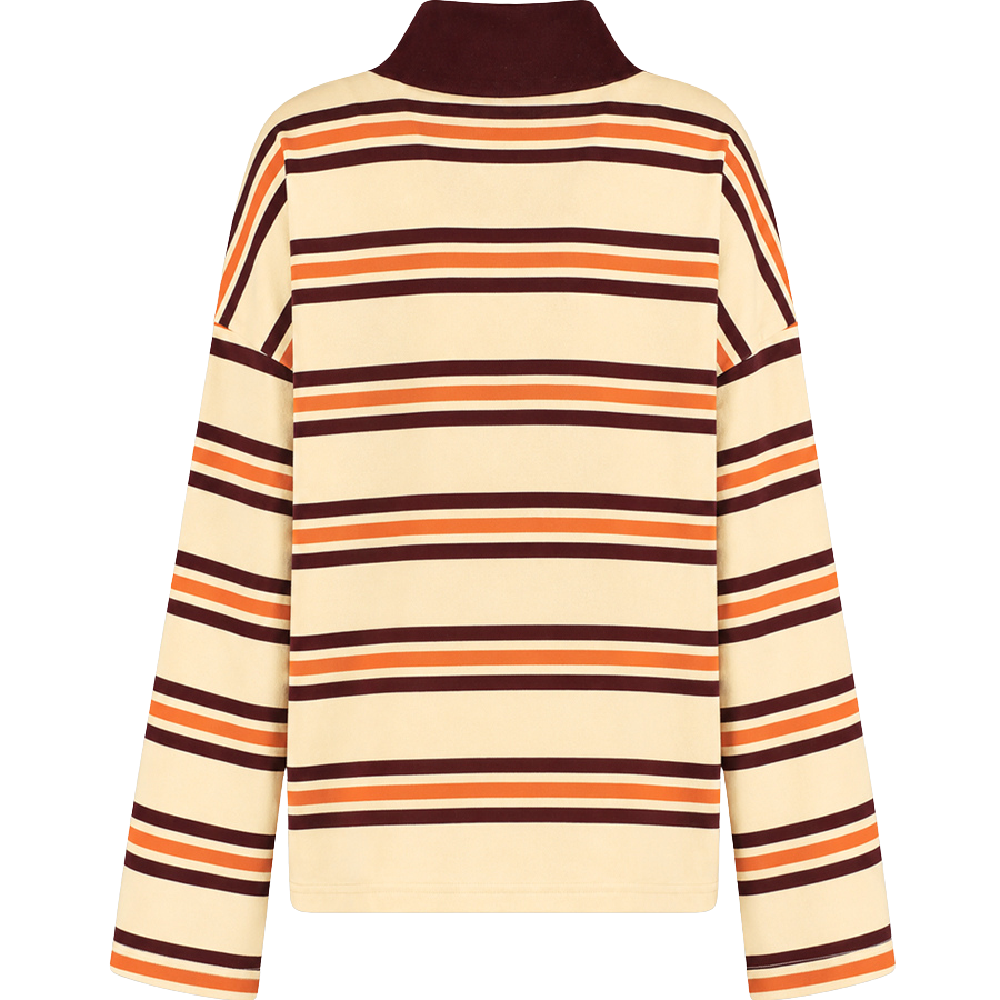 HARPER AND YVE - SWEAT "POLLIE" LIGNÉ BEIGE ET ORANGE