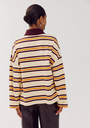 HARPER AND YVE - SWEAT "POLLIE" LIGNÉ BEIGE ET ORANGE