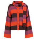 HARPER AND YVE - CARDIGAN "INDY" BORDEAUX ET ORANGE
