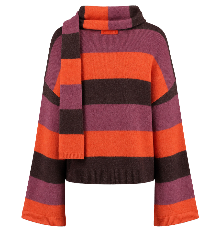 HARPER AND YVE - CARDIGAN "INDY" BORDEAUX ET ORANGE