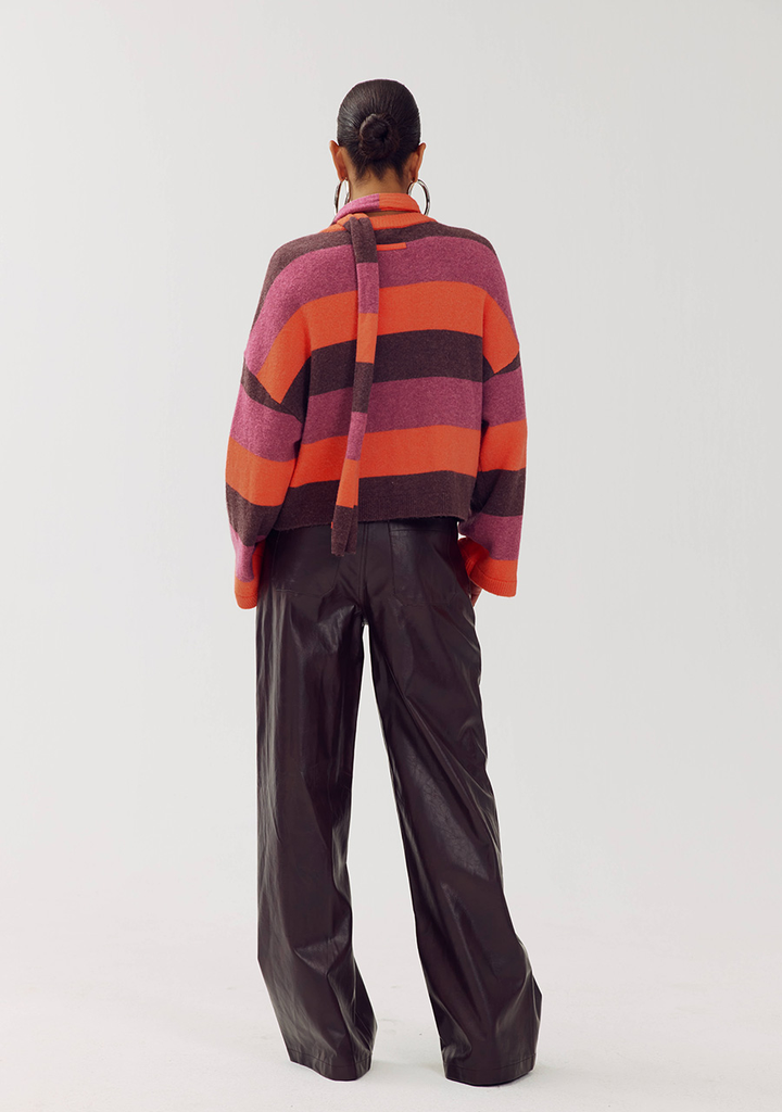 HARPER AND YVE - CARDIGAN "INDY" BORDEAUX ET ORANGE