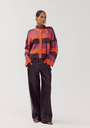 HARPER AND YVE - CARDIGAN "INDY" BORDEAUX ET ORANGE