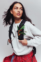 CATWALK JUNKIE - SWEAT GRIS AVEC TIRETTE