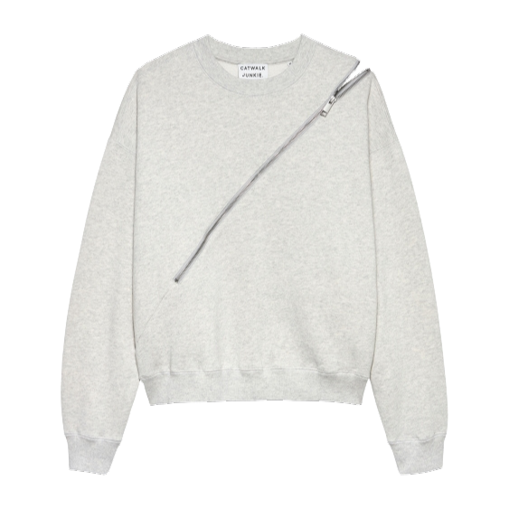 CATWALK JUNKIE - SWEAT GRIS AVEC TIRETTE