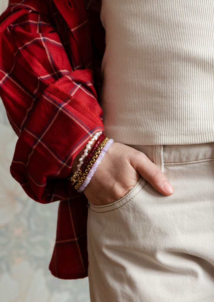 BONNIE STUDIOS - BRACELET "MOOS" BORDEAUX