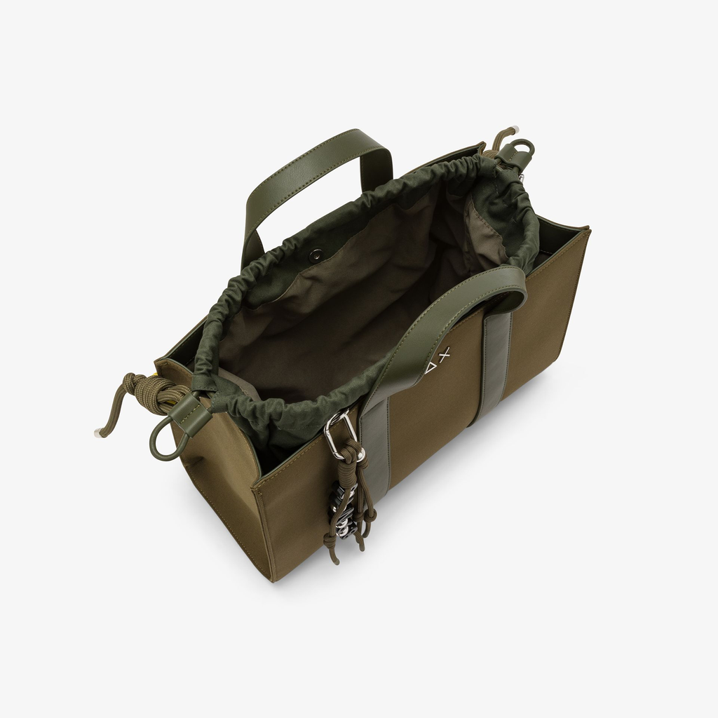 SUN68 - SAC CABAS EN TOILE DE COTON KAKI