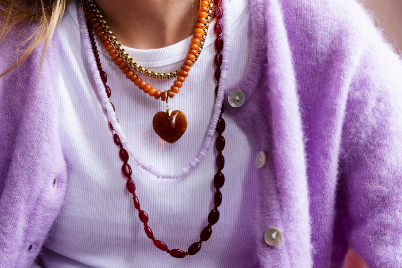 BONNIE STUDIOS - COLLIER "FUNKY" BORDEAUX